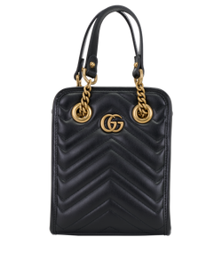 GG Marmont Matelasse Mini Crossbody, Leather, Black, DB/S, 3*